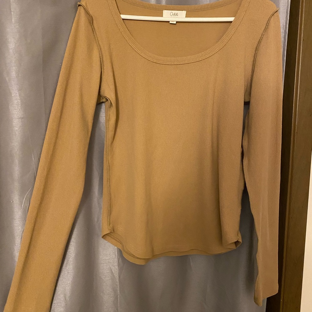 Chic Tan Long Sleeve Top